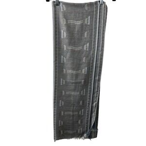 Charlotte Russe Geometric Woven Scarf OS Grey Blue Striped Boho Southwestern
